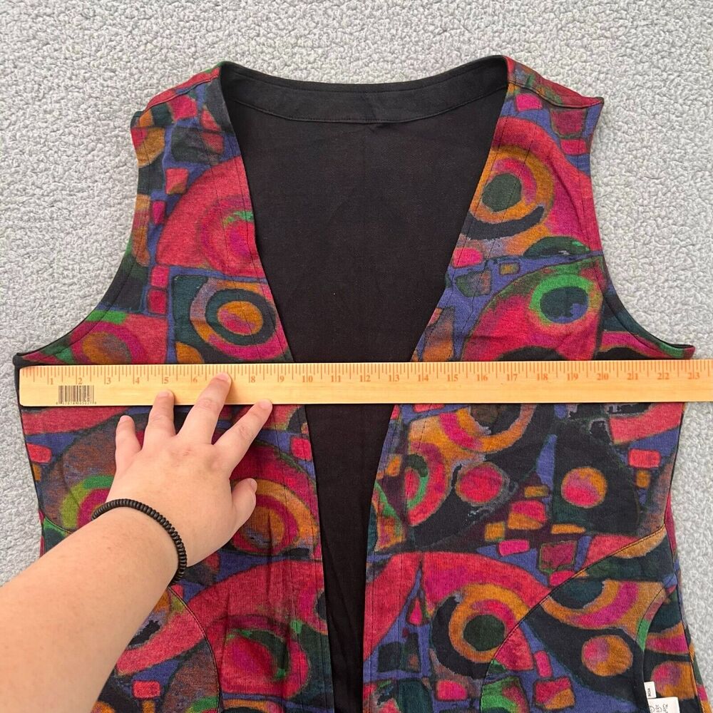 Parsley & Sage Open Vest Women Top L Multi-Color Sleeveless Reversible Pockets - Picture 2 of 9